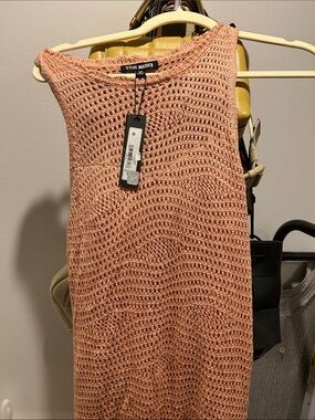 Steve Madden Blush Peach Crochet Tank Dress